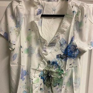 New In Bag , Size S Small , White with flowers